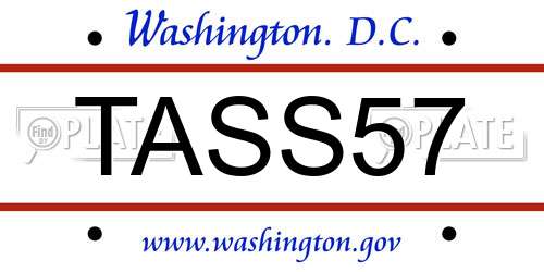 TASS57 District Of Columbia License Plate