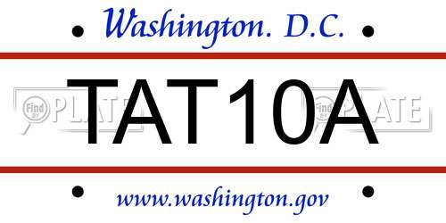 TAT10A District Of Columbia License Plate