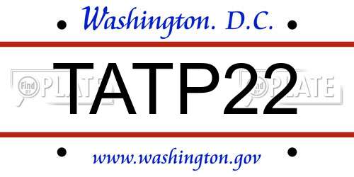 TATP22 District Of Columbia License Plate