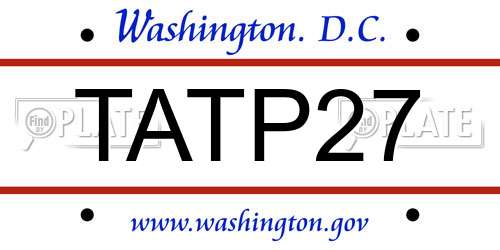 TATP27 District Of Columbia License Plate