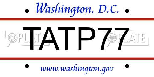 TATP77 District Of Columbia License Plate