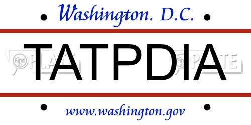 TATPDIA District Of Columbia License Plate