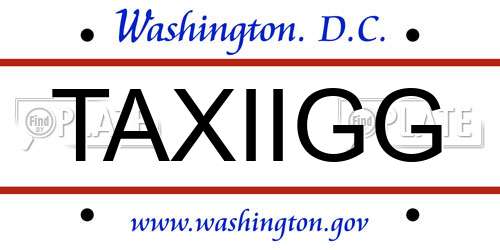 TAXIIGG District Of Columbia License Plate