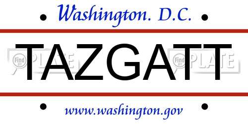 TAZGATT District Of Columbia License Plate