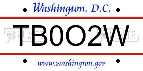 TB0O2W District Of Columbia License Plate
