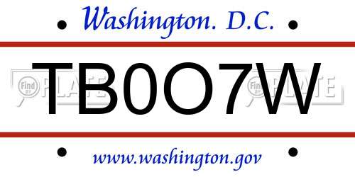 TB0O7W District Of Columbia License Plate