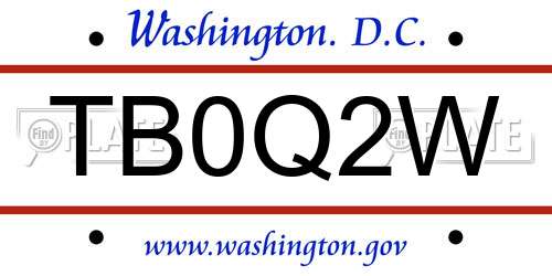 TB0Q2W District Of Columbia License Plate