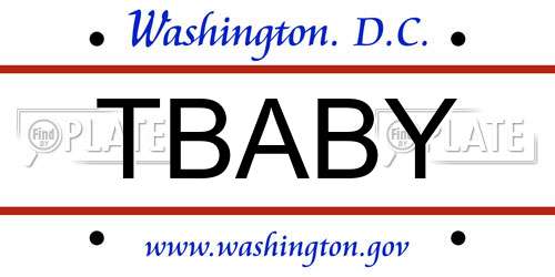 TBABY District Of Columbia License Plate
