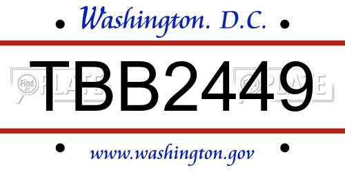 TBB2449 District Of Columbia License Plate