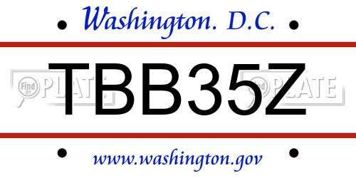 TBB35Z District Of Columbia License Plate