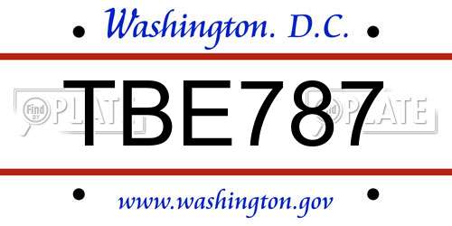 TBE787 District Of Columbia License Plate