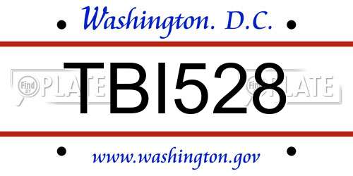 TBI528 District Of Columbia License Plate