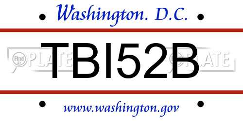 TBI52B District Of Columbia License Plate