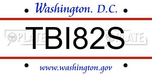 TBI82S District Of Columbia License Plate