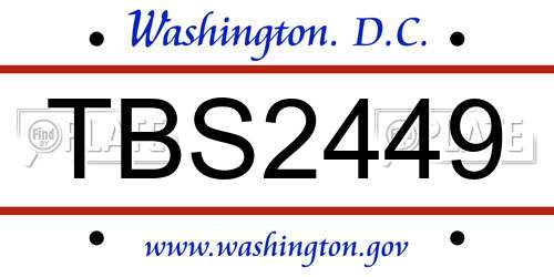TBS2449 District Of Columbia License Plate