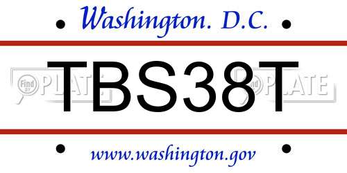 TBS38T District Of Columbia License Plate