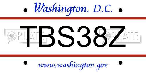 TBS38Z District Of Columbia License Plate