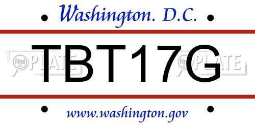 TBT17G District Of Columbia License Plate