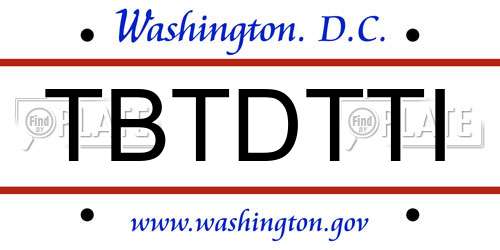 TBTDTTI District Of Columbia License Plate