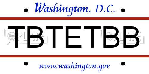 TBTETBB District Of Columbia License Plate