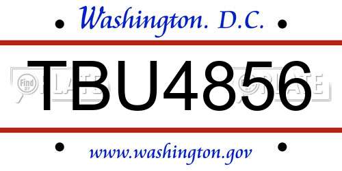 TBU4856 District Of Columbia License Plate
