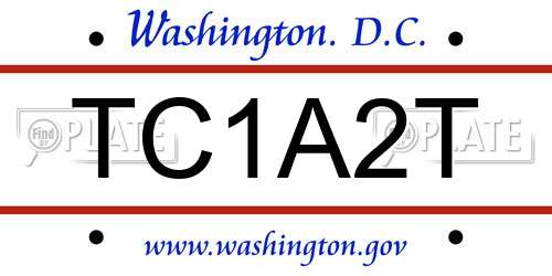 TC1A2T District Of Columbia License Plate