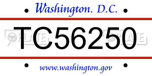 TC56250 District Of Columbia License Plate