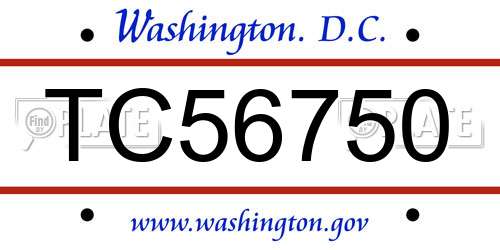 TC56750 District Of Columbia License Plate