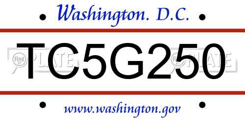 TC5G250 District Of Columbia License Plate