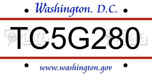 TC5G280 District Of Columbia License Plate