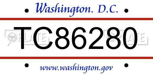 TC86280 District Of Columbia License Plate