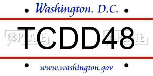 TCDD48 District Of Columbia License Plate