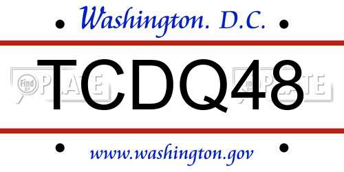 TCDQ48 District Of Columbia License Plate