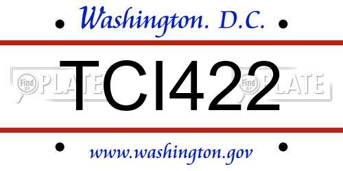 TCI422 District Of Columbia License Plate