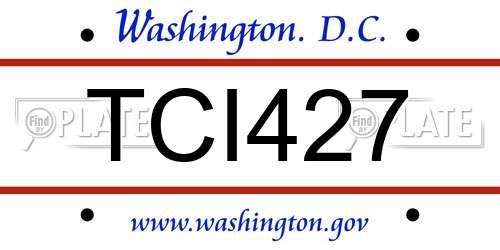 TCI427 District Of Columbia License Plate