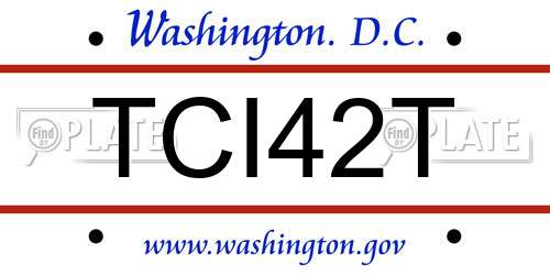 TCI42T District Of Columbia License Plate