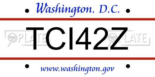 TCI42Z District Of Columbia License Plate