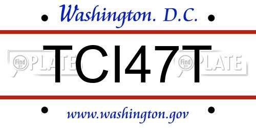 TCI47T District Of Columbia License Plate