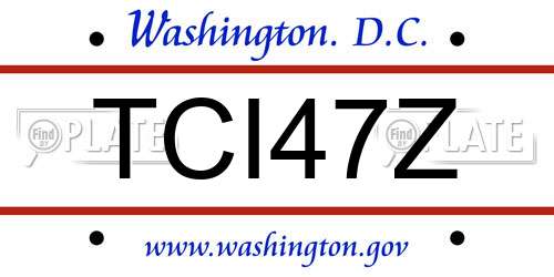 TCI47Z District Of Columbia License Plate