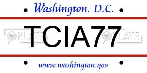 TCIA77 District Of Columbia License Plate