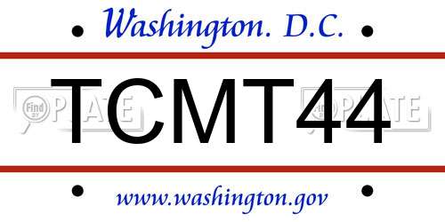 TCMT44 District Of Columbia License Plate
