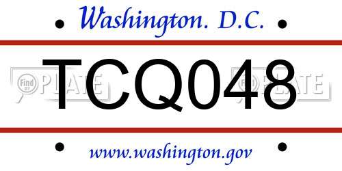 TCQ048 District Of Columbia License Plate