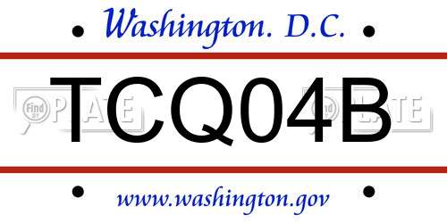 TCQ04B District Of Columbia License Plate