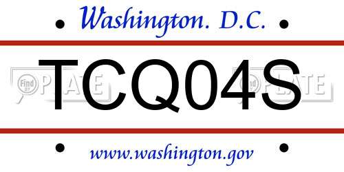 TCQ04S District Of Columbia License Plate