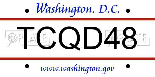TCQD48 District Of Columbia License Plate