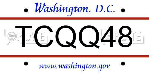 TCQQ48 District Of Columbia License Plate