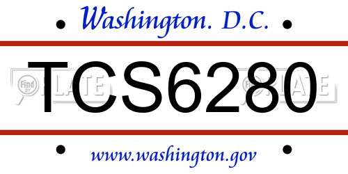 TCS6280 District Of Columbia License Plate