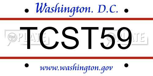 TCST59 District Of Columbia License Plate