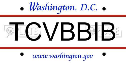 TCVBBIB District Of Columbia License Plate