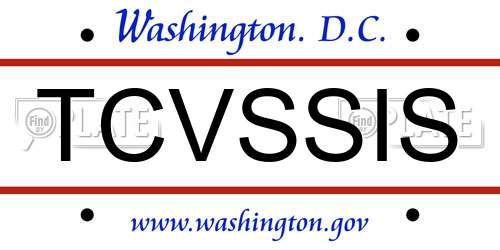TCVSSIS District Of Columbia License Plate